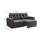 Sofá 3 Lugares Retrátil Amsterdã I Suede Grafite 180 Cm