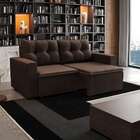 Sofá 3 Lugares Retrátil Amsterdã I Suede Marrom 180 Cm