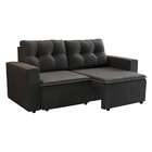 Sofá 3 Lugares Retrátil Amsterdã Ii Suede Preto 210 Cm