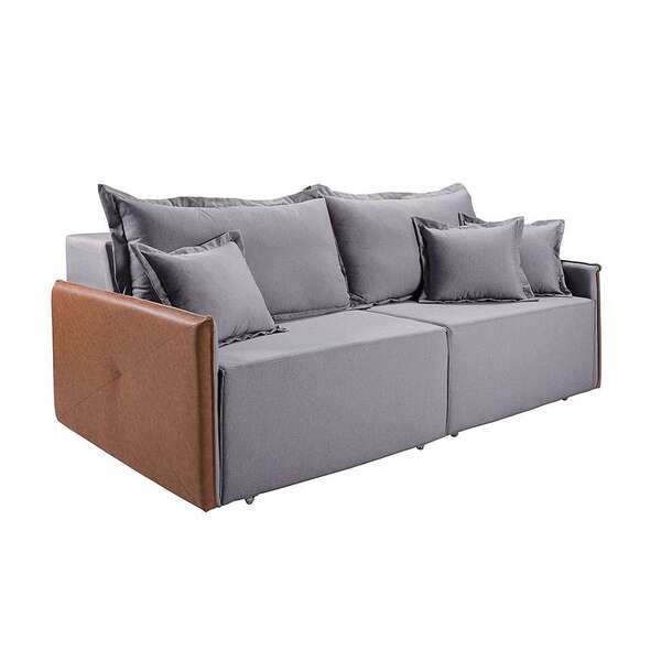 Sofá 3 Lugares Retrátil Bali Linho Cinza 200 Cm