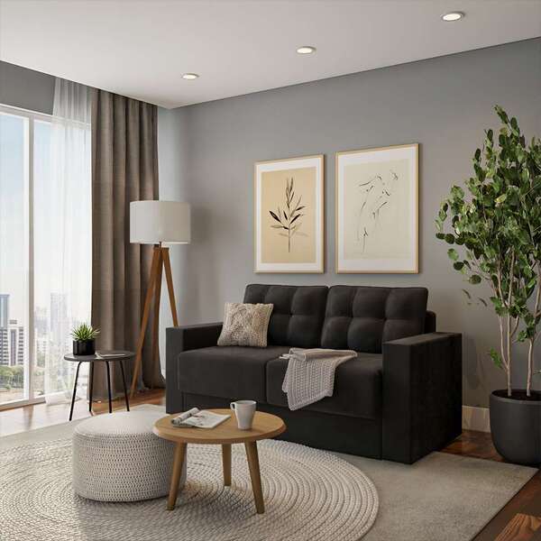 Sofá 3 Lugares Retrátil Berlim Suede Preto 180 Cm