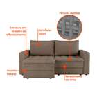 Sofá 3 Lugares Retrátil Berna Linho Bege 180 Cm