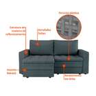 Sofá 3 Lugares Retrátil Berna Linho Cinza 180 Cm