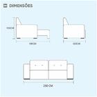 Sofá 3 Lugares Retrátil Bruna 2,30m Veludo - Móveis Mix Marro