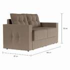 Sofá 3 Lugares Retrátil Colônia Suede Bege 180 Cm