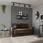 Sofá 3 Lugares Retrátil Colônia Suede Marrom 180 Cm