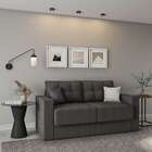 Sofá 3 Lugares Retrátil Dresden  Suede Grafite 180 Cm