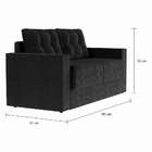 Sofá 3 Lugares Retrátil Dresden Suede Preto 180 Cm