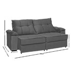 Sofá 3 Lugares Retrátil E Recliável 200cm Veludo Chile Estofa