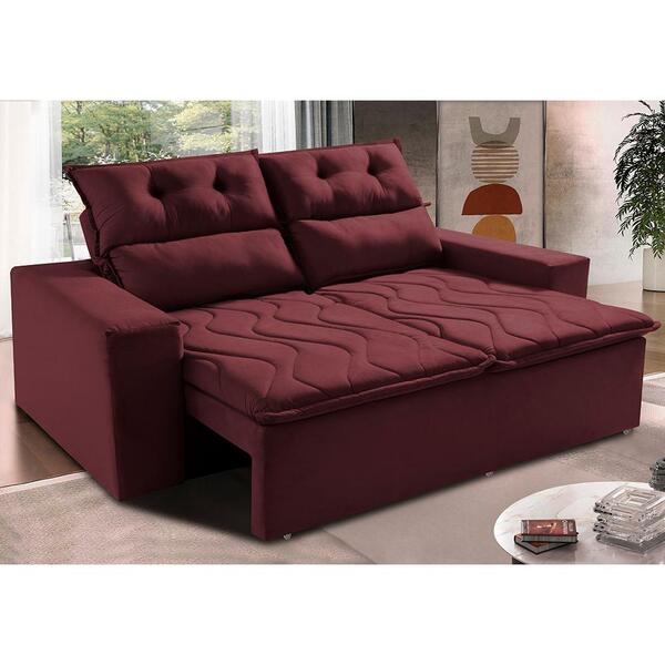 Sofá 3 Lugares Retrátil E Reclinável 1,80m Cama Inbox Smal Co