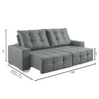 Sofá 3 Lugares Retrátil E Reclinável 190cm Belgrado Cinza
