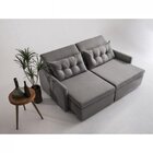 Sofa 3 Lugares Retratil E Reclinavel 196cm Linho Cinza Dimas