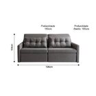 Sofa 3 Lugares Retratil E Reclinavel 196cm Linho Cinza Dimas