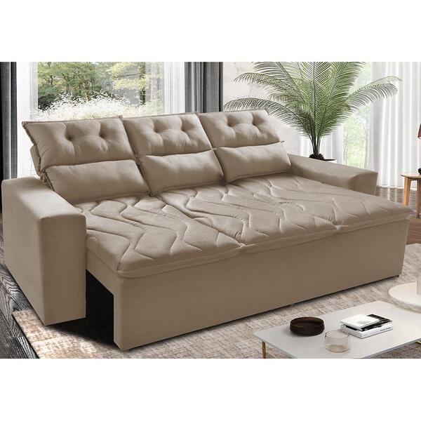 Sofá 3 Lugares Retrátil E Reclinável 2,00m Cama Inbox Smal Co