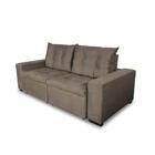 Sofá 3 Lugares Retrátil E Reclinável 2,10m Lari Suede Cappucc