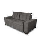 Sofá 3 Lugares Retrátil E Reclinável 2,10m Lari Suede Cinza