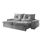 Sofá 3 Lugares Retrátil E Reclinável 2,30m Fusion Veludo Cinz