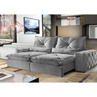 Sofá 3 Lugares Retrátil E Reclinável 2,30m Fusion Veludo Cinz