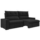 Sofá 3 Lugares Retrátil E Reclinável 207cm Bruges Preto