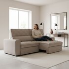 Sofá 3 Lugares Retrátil E Reclinável 207cm Viena Bege