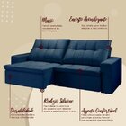 Sofá 3 Lugares Retrátil E Reclinável 210cm Tóquio Estofados B