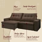 Sofá 3 Lugares Retrátil E Reclinável 210cm Tóquio Estofados B