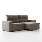 Sofá 3 Lugares Retrátil E Reclinável 220cm Belize Marrom