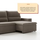 Sofá 3 Lugares Retrátil E Reclinável 220cm Belize Marrom