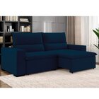 Sofá 3 Lugares Retrátil E Reclinável 220cm Bruges Azul
