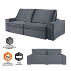 Sofá 3 Lugares Retrátil E Reclinável 230 Cm Samba Yescasa Gra