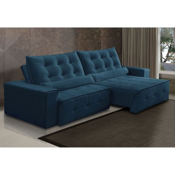 Sofá 3 Lugares Retrátil E Reclinável 230 Com Molas Ensacadas