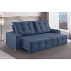 Sofá 3 Lugares Retrátil E Reclinável 230cm Belgrado Azul