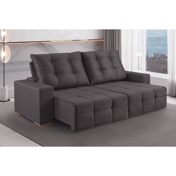 Sofá 3 Lugares Retrátil E Reclinável 230cm Belgrado Marrom