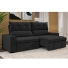 Sofá 3 Lugares Retrátil E Reclinável 230cm Bruges Preto