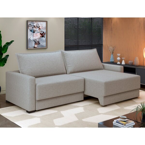 Sofá 3 Lugares Retrátil E Reclinável 230cm Palermo Bege