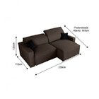 Sofa 3 Lugares Retratil E Reclinavel 230cm Veludo Romano  Mar