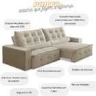 Sofá 3 Lugares Retrátil E Reclinável 250 Com Molas Ensacadas