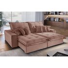 Sofá 3 Lugares Retrátil E Reclinável 250cm Noronha  Rosa