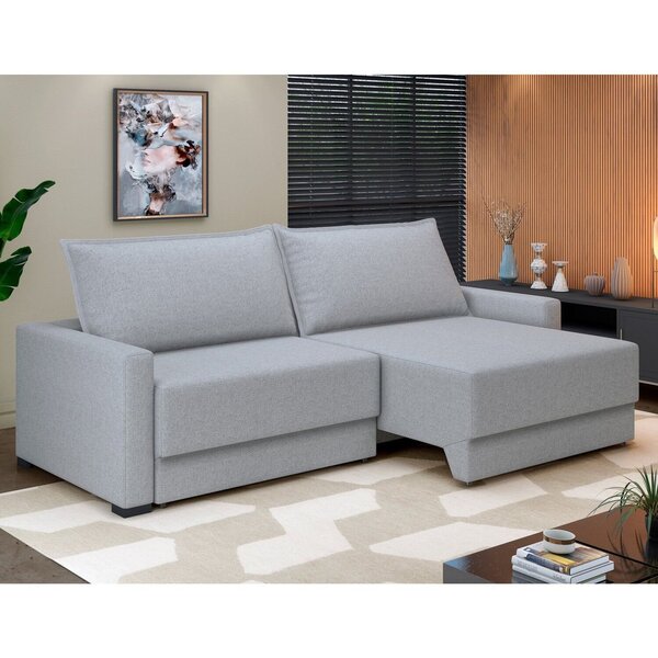 Sofá 3 Lugares Retrátil E Reclinável 270cm Palermo Cinza