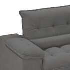 Sofá 3 Lugares Retrátil E Reclinável Arezzo Veludo Cinza