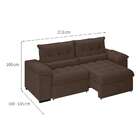 Sofá 3 Lugares Retrátil E Reclinável Arezzo Veludo Marrom