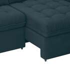 Sofá 3 Lugares Retrátil E Reclinável Arezzo Veludo Petróleo