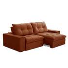 Sofá 3 Lugares Retrátil E Reclinável Argos Veludo Terracota