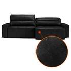 Sofá 3 Lugares Retrátil E Reclinável Asturia Couro Preto 210