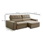 Sofá 3 Lugares Retrátil E Reclinável Atenas Veludo Castor