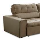 Sofá 3 Lugares Retrátil E Reclinável Atenas Veludo Castor