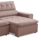 Sofá 3 Lugares Retrátil E Reclinável Atenas Veludo Rosê