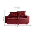 Sofá 3 Lugares Retrátil E Reclinável Barcelona Suede Bordô