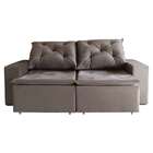 Sofá 3 Lugares Retrátil E Reclinável Barcelona Suede Marrom E