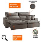 Sofá 3 Lugares Retrátil E Reclinável Bella Veludo Cinza